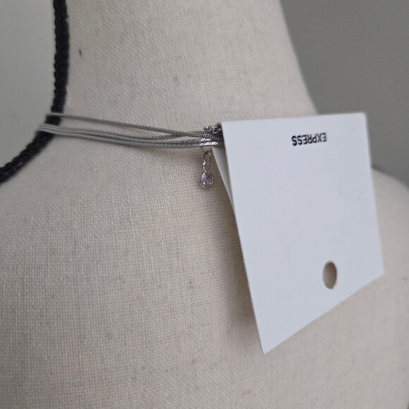 Express Long Silver Lariat Necklace Multi-chain Tassel Adjustable Party Holiday - Picture 6 of 6